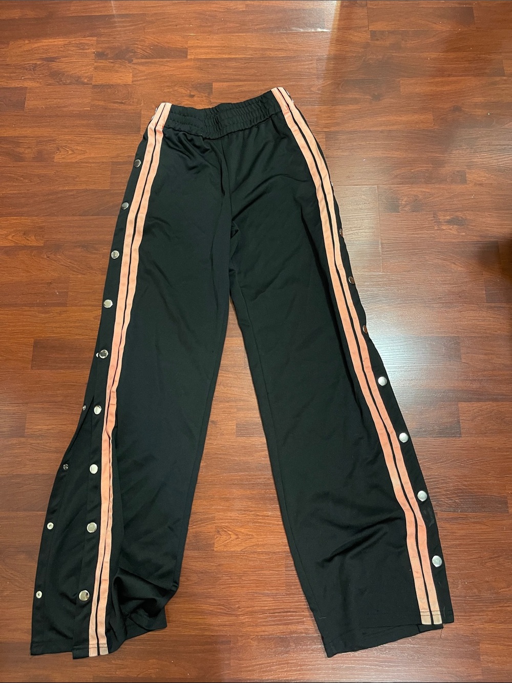 Better Be Black Track Pants with Pink Side Stripes